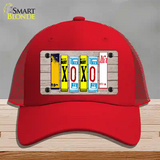 XOXO License Plate Art Novelty License Plate Hat Mesh / Red