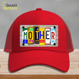 Mother Wood License Plate Art Novelty License Plate Hat Mesh / Red