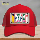 Papa Wood License Plate Art Novelty License Plate Hat Mesh / Red