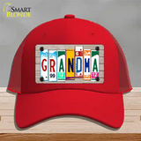 Grandma Wood License Plate Art Novelty License Plate Hat Mesh / Red