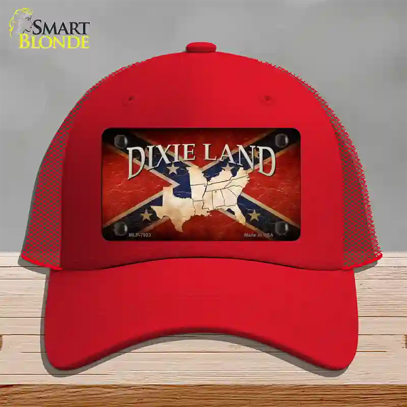 Dixie Land Novelty License Plate Hat Mesh / Red