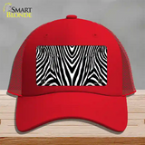 Zebra Print Novelty License Plate Hat Mesh / Red