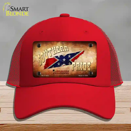 Southern Pride Tennessee Novelty License Plate Hat Mesh / Red