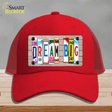 Dream Big Wood License Plate Art Novelty License Plate Hat Mesh / Red