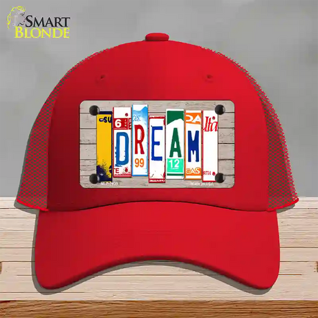 Dream Wood License Plate Art Novelty License Plate Hat Mesh / Red