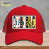 Gypsy Soul Wood License Plate Art Novelty License Plate Hat Mesh / Red