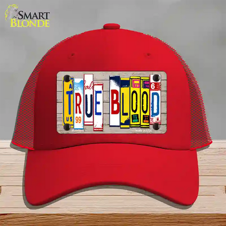 True Blood Wood License Plate Art Novelty License Plate Hat Mesh / Red