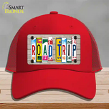 Road Trip Wood License Plate Art Novelty License Plate Hat Mesh / Red