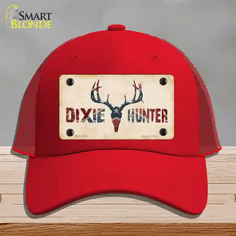 Dixie Hunter Novelty License Plate Hat Mesh / Red