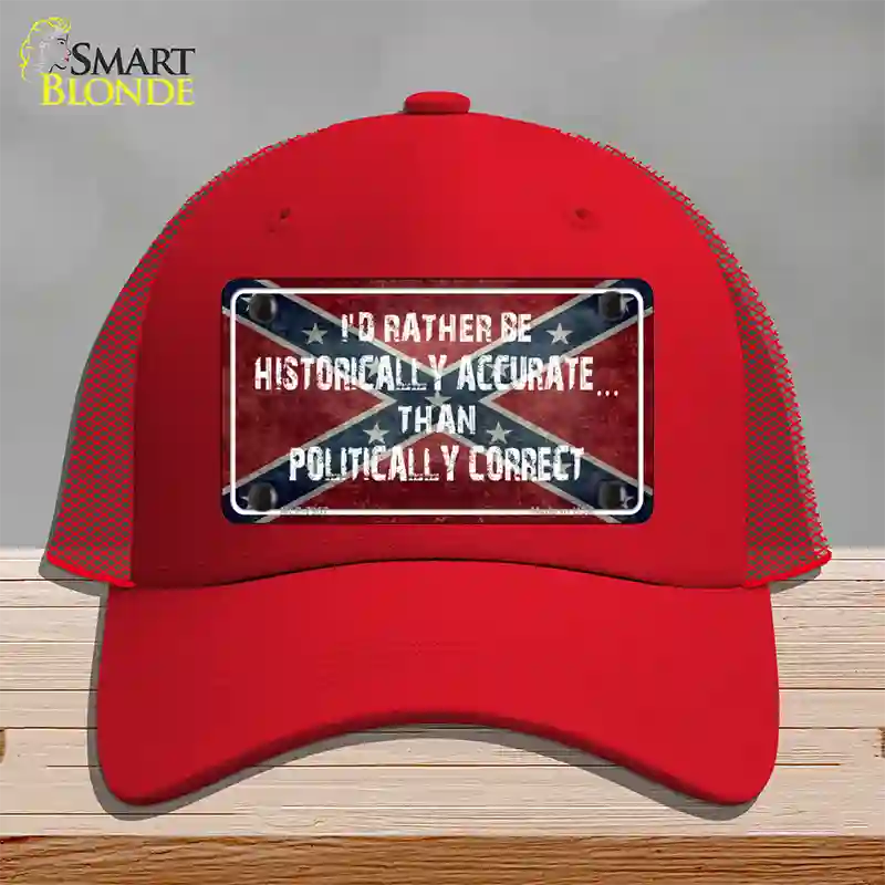 Historically Accurate Novelty License Plate Hat Mesh / Red