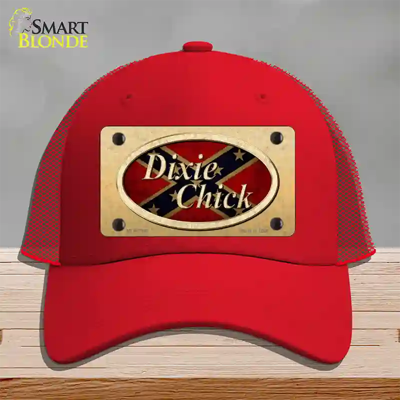 Dixie Chick Confederate Novelty License Plate Hat Mesh / Red