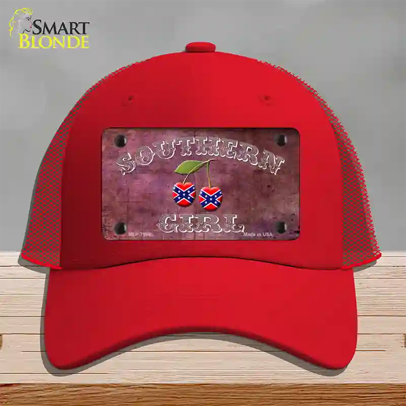 Southern Girl Novelty License Plate Hat Mesh / Red