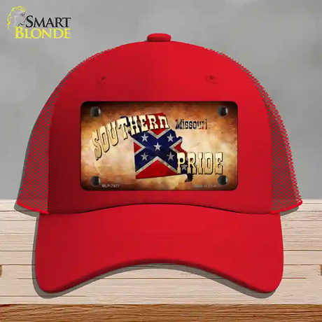 Southern Pride Missouri Novelty License Plate Hat Mesh / Red