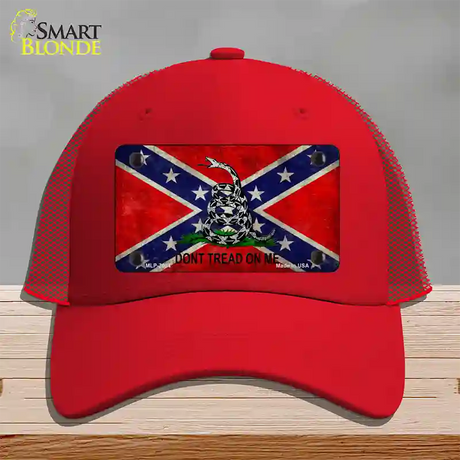 Confederate Dont Tread Novelty License Plate Hat Mesh / Red