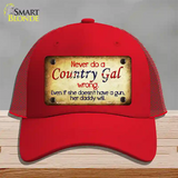 Country Gal Wrong Novelty License Plate Hat Mesh / Red