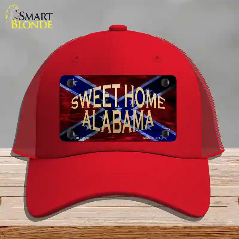 Sweet Home Alabama Novelty License Plate Hat Mesh / Red