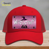 Witchcraft Novelty License Plate Hat Mesh / Red