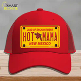 New Mexico Hot Mama Novelty License Plate Hat Mesh / Red