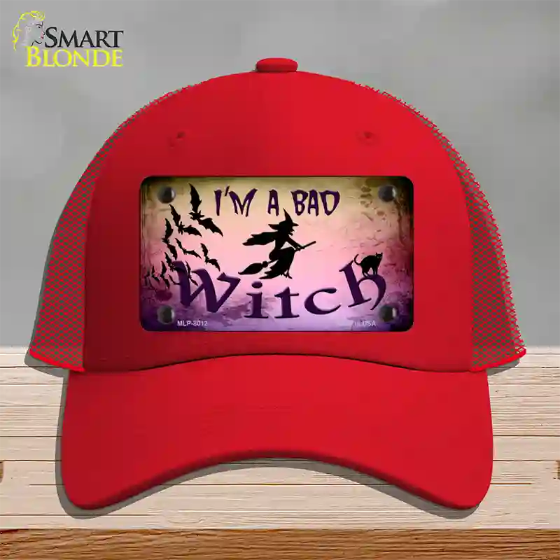 Im A Bad Witch Novelty License Plate Hat Mesh / Red