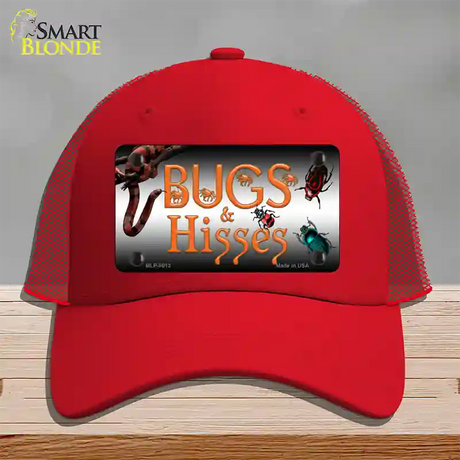 Bugs & Hisses Novelty License Plate Hat Mesh / Red