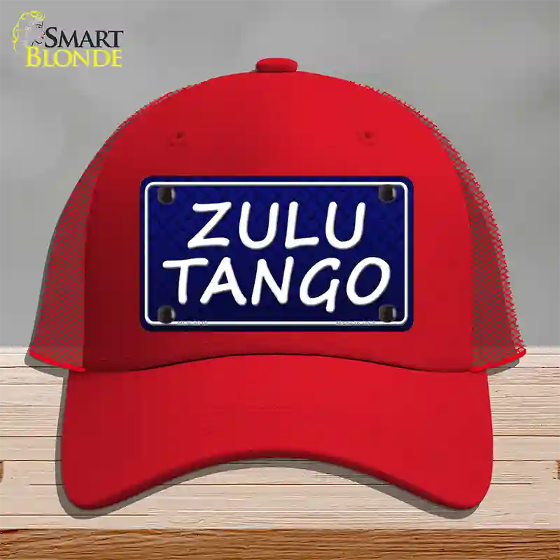 Zulu Tango Novelty License Plate Hat Mesh / Red