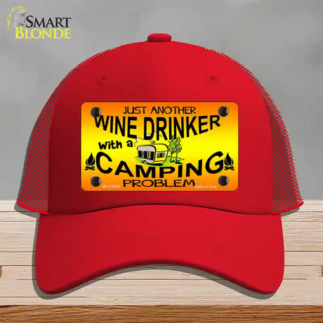 Just Another Wine Drinker Novelty License Plate Hat Mesh / Red