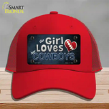 This Girl Loves Her Cowboys Novelty License Plate Hat Mesh / Red