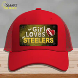 This Girl Loves Her Steelers Novelty License Plate Hat Mesh / Red