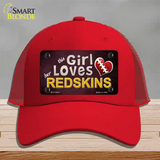 This Girl Loves Her Redskins Novelty License Plate Hat Mesh / Red