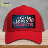 This Girl Loves Her Giants Novelty License Plate Hat Mesh / Red