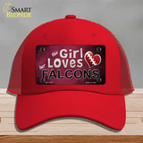 This Girl Loves Her Falcons Novelty License Plate Hat Mesh / Red