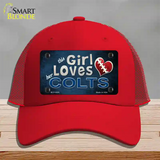 This Girl Loves Her Colts Novelty License Plate Hat Mesh / Red