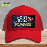 This Girl Loves Her Rams Novelty License Plate Hat Mesh / Red