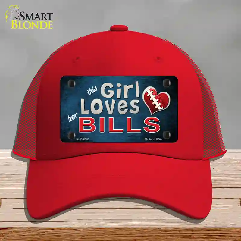 This Girl Loves Her Bills Novelty License Plate Hat Mesh / Red