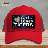 This Girl Loves Her Tigers Novelty License Plate Hat Mesh / Red