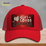 This Girl Loves Her Astros Novelty License Plate Hat Mesh / Red