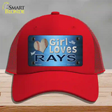 This Girl Loves Her Rays Novelty License Plate Hat Mesh / Red