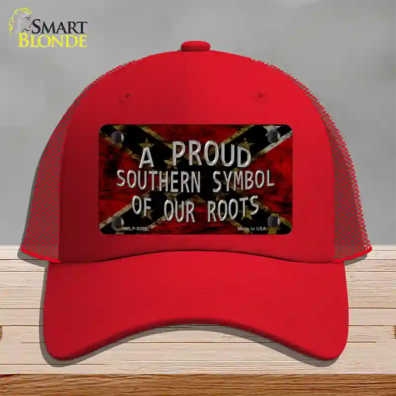 Symbol Of Our Roots Novelty License Plate Hat Mesh / Red