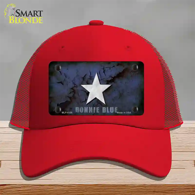 Bonnie Blue Star Novelty License Plate Hat Mesh / Red