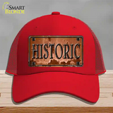 Historic Novelty License Plate Hat Mesh / Red