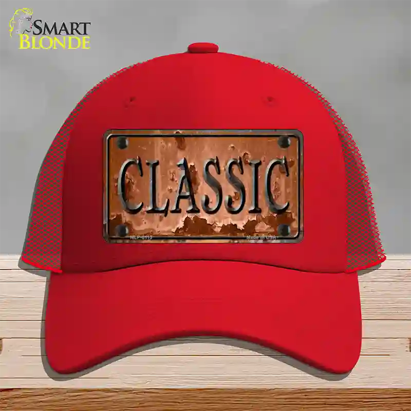 Classic Novelty License Plate Hat Mesh / Red