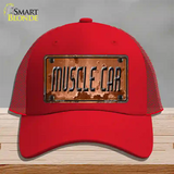 Muscle Car Novelty License Plate Hat Mesh / Red