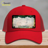 Colorado Rusty Blank Novelty License Plate Hat Mesh / Red