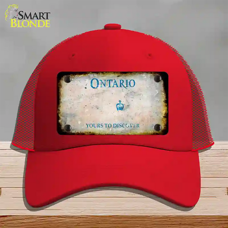 Ontario Canada Rusty Blank Novelty License Plate Hat Mesh / Red