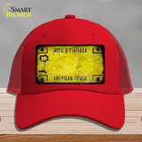 American Samoa Rusty Blank Novelty License Plate Hat Mesh / Red