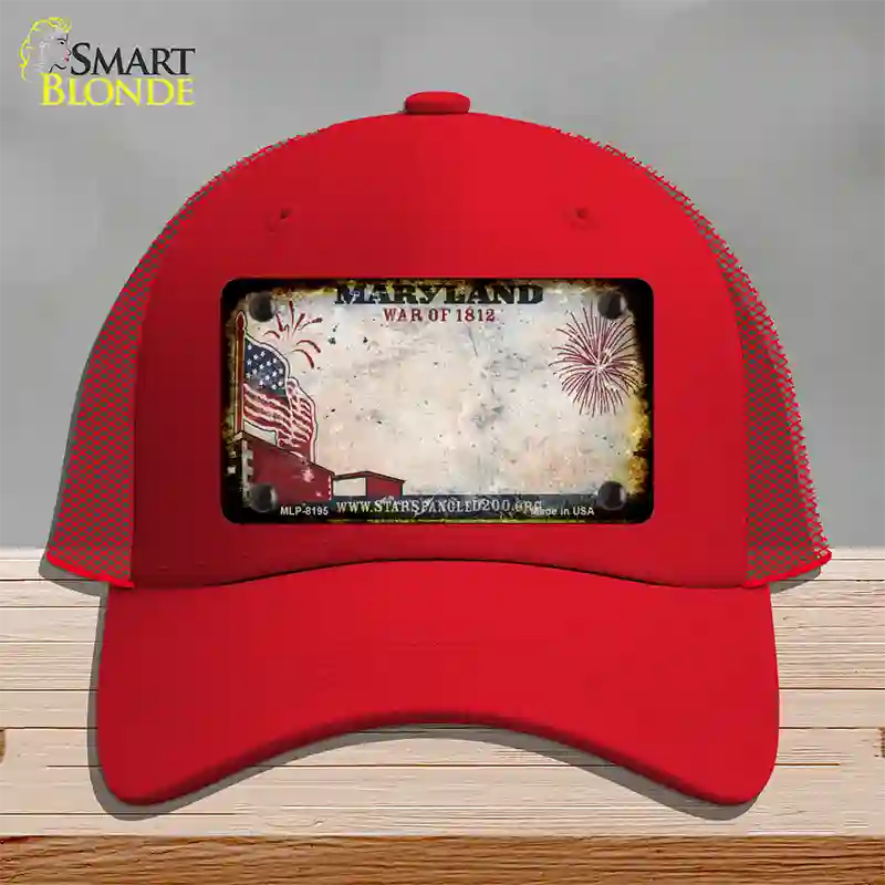 Maryland War of 1812 Rusty Blank Novelty License Plate Hat Mesh / Red