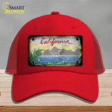 California Lake Tahoe Rusty Blank Novelty License Plate Hat Mesh / Red