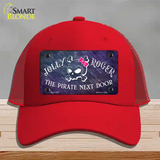 The Pirate Next Door Novelty License Plate Hat Mesh / Red