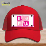 Hope Breast Cancer Ribbon Novelty License Plate Hat Mesh / Red