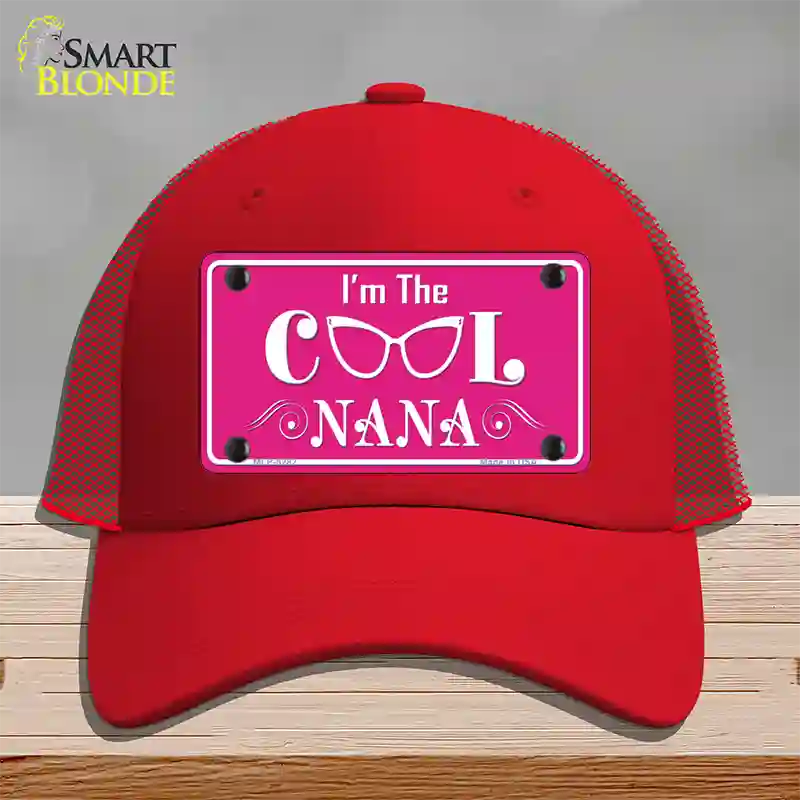 Im The Cool Nana Novelty License Plate Hat Mesh / Red